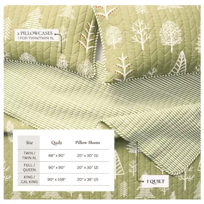 Linery Lodge Forest Reversible Quilt Set
