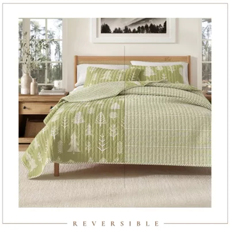 Linery Lodge Forest Reversible Quilt Set