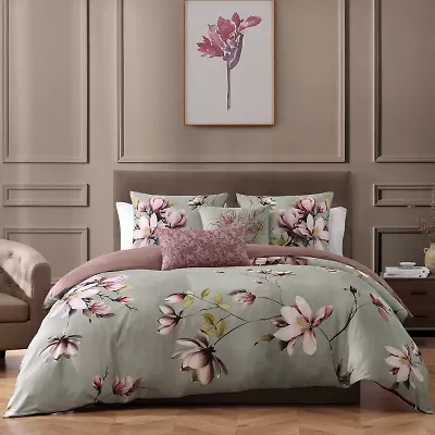 Bebejan Purple Lilies 5-pc. Midweight Reversible Comforter Set
