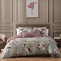 Bebejan Purple Lilies 5-pc. Midweight Reversible Comforter Set