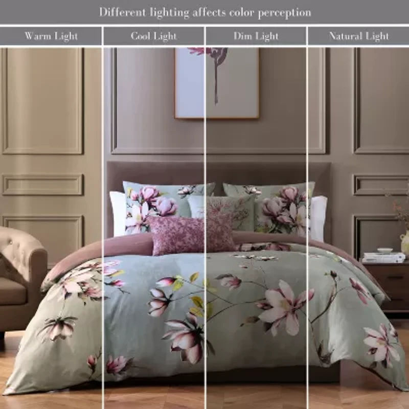 Bebejan Purple Lilies 5-pc. Midweight Reversible Comforter Set