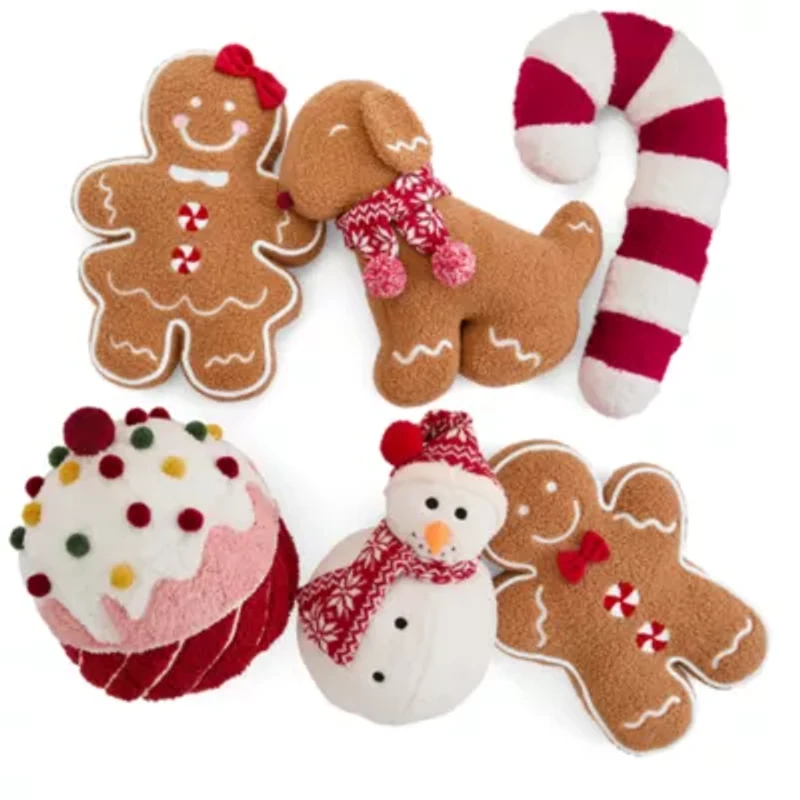 North Pole Trading Co. Gingerbread Man Figural Throw Pillow
