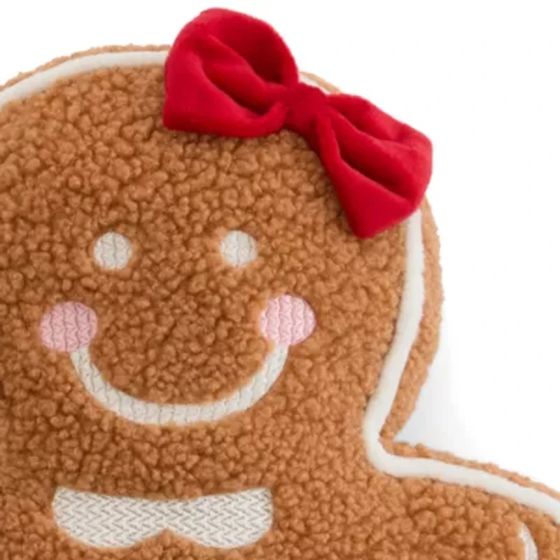 North Pole Trading Co. Gingerbread Girl Figural Throw Pillow