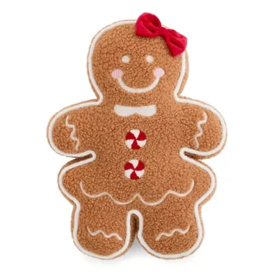 North Pole Trading Co. Gingerbread Girl Figural Throw Pillow