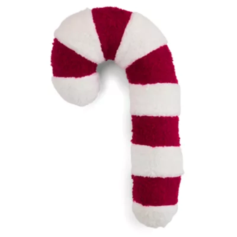 North Pole Trading Co. Candy Cane Figural Throw Pillow