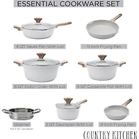 Country Kitchen 11-pc. Durable Non-Stick Cookware Set