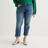 St. John's Bay Plus Womens Mid Rise Regular Fit Jean