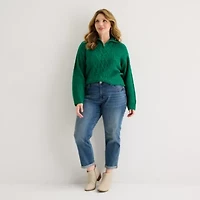 St. John's Bay Plus Womens Mid Rise Regular Fit Jean