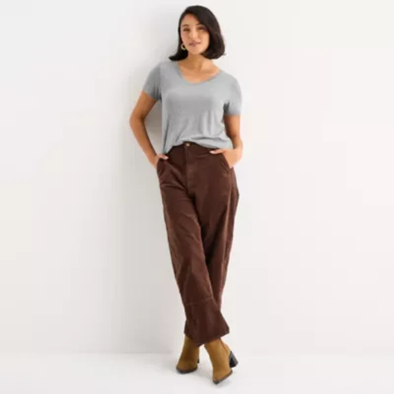 a.n.a Womens Scoop Neck Short Sleeve T-Shirt
