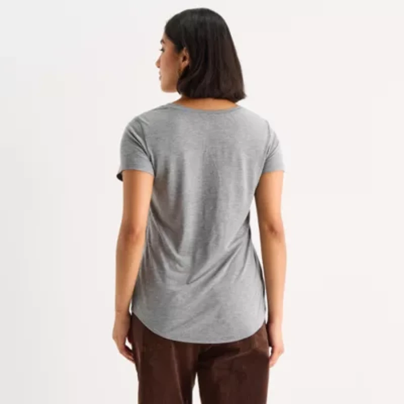 a.n.a Womens Scoop Neck Short Sleeve T-Shirt