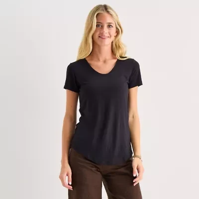 a.n.a Womens Scoop Neck Short Sleeve T-Shirt