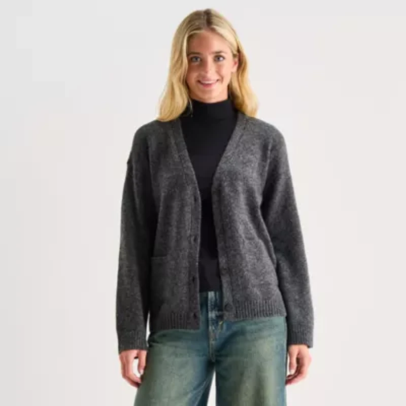 a.n.a Womens V Neck Long Sleeve Button Cardigan
