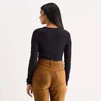 a.n.a Womens Long Sleeve Regular Fit Henley Shirt
