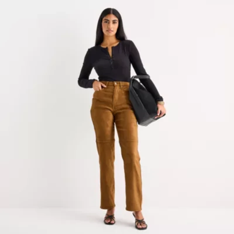 a.n.a Womens Long Sleeve Regular Fit Henley Shirt