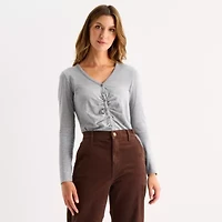 a.n.a Womens V Neck Long Sleeve T-Shirt