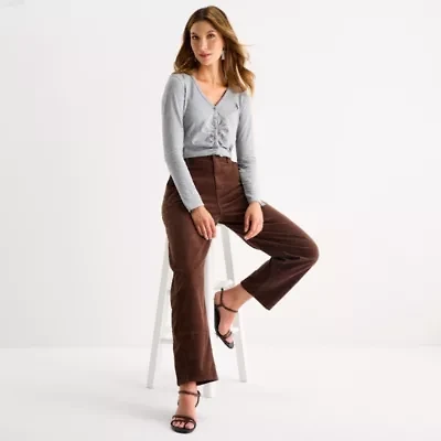 a.n.a Womens V Neck Long Sleeve T-Shirt