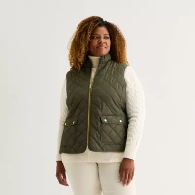 St. John's Bay Womens Plus Midweight Quilted Vest