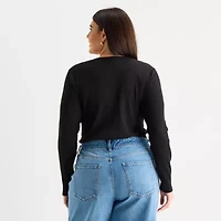 a.n.a Womens Long Sleeve Regular Fit Plus Henley Shirt