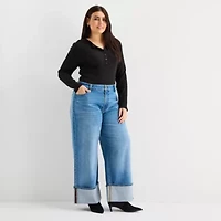 a.n.a Womens Long Sleeve Regular Fit Plus Henley Shirt
