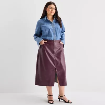 a.n.a Womens Long Sleeve Plus Blouse