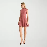 Clover And Sloane Womens Sleeveless Fit + Flare Dress