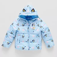 Little Girls Bluey Hooded Heavyweight Puffer Jacket