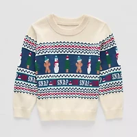 Okie Dokie Toddler & Little Boys Crew Neck Long Sleeve Pullover Sweater