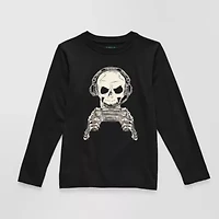 Thereabouts Little & Big Kid Boys Crew Neck Long Sleeve Regular Fit Graphic T-Shirt