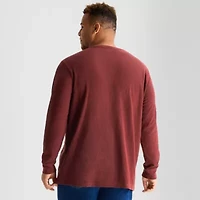 mutual weave Mens Long Sleeve Regular Fit Big and Tall Henley Shirt