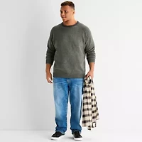 mutual weave Textured Big and Tall Mens Crew Neck Long Sleeve Pullover Sweater