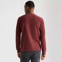 mutual weave Mens Long Sleeve Regular Fit Henley Shirt