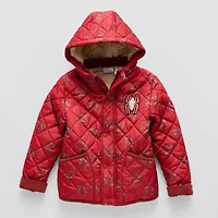 Little & Big Kid Boys Spiderman Hooded Midweight Quilted Jacket