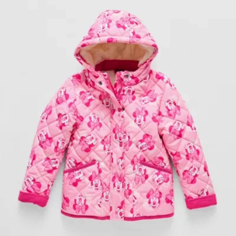 Disney Collection Little & Big Kid Girls Minnie Mouse Hooded Midweight Quilted Jacket