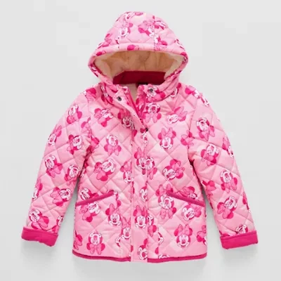 Disney Collection Little & Big Kid Girls Minnie Mouse Hooded Midweight Quilted Jacket