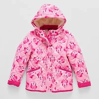 Disney Collection Little & Big Kid Girls Minnie Mouse Hooded Midweight Quilted Jacket