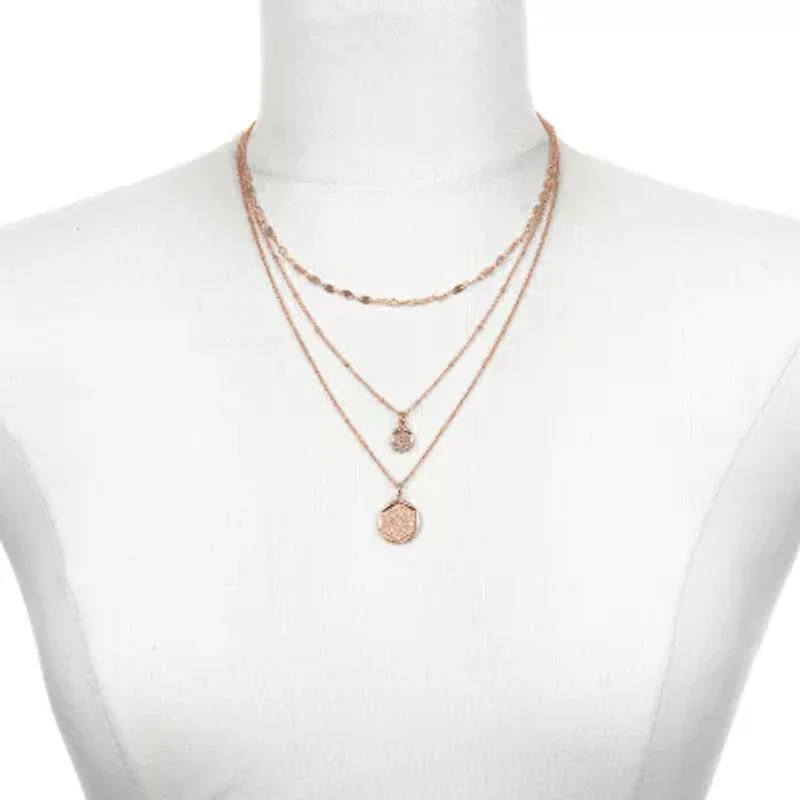 Bijoux Bar Delicates Rose Tone Womens 16 Inch Strand Necklace