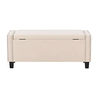 Corliving Boston Living Room Collection Storage Nailhead Trim Bench