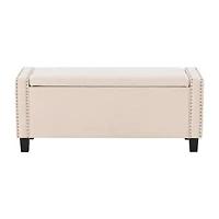 Corliving Boston Living Room Collection Storage Nailhead Trim Bench