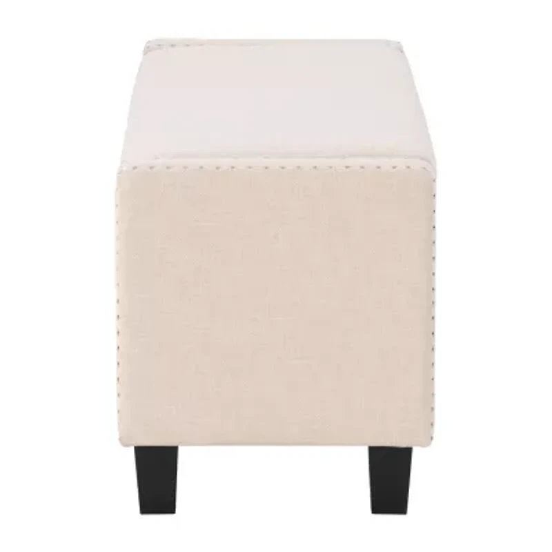 Corliving Boston Living Room Collection Storage Nailhead Trim Bench