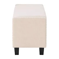 Corliving Boston Living Room Collection Storage Nailhead Trim Bench