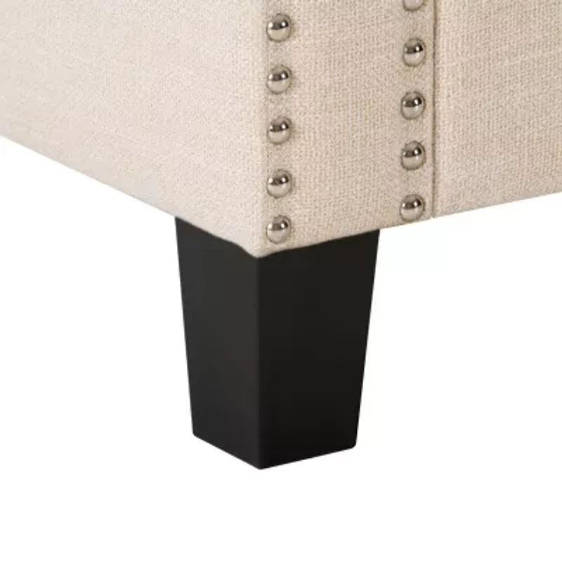 Corliving Boston Living Room Collection Storage Nailhead Trim Bench