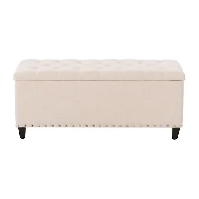 Corliving Boston Living Room Collection Storage Nailhead Trim Bench
