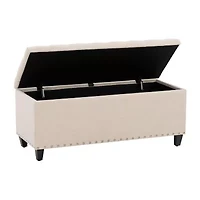 Corliving Boston Living Room Collection Storage Nailhead Trim Bench