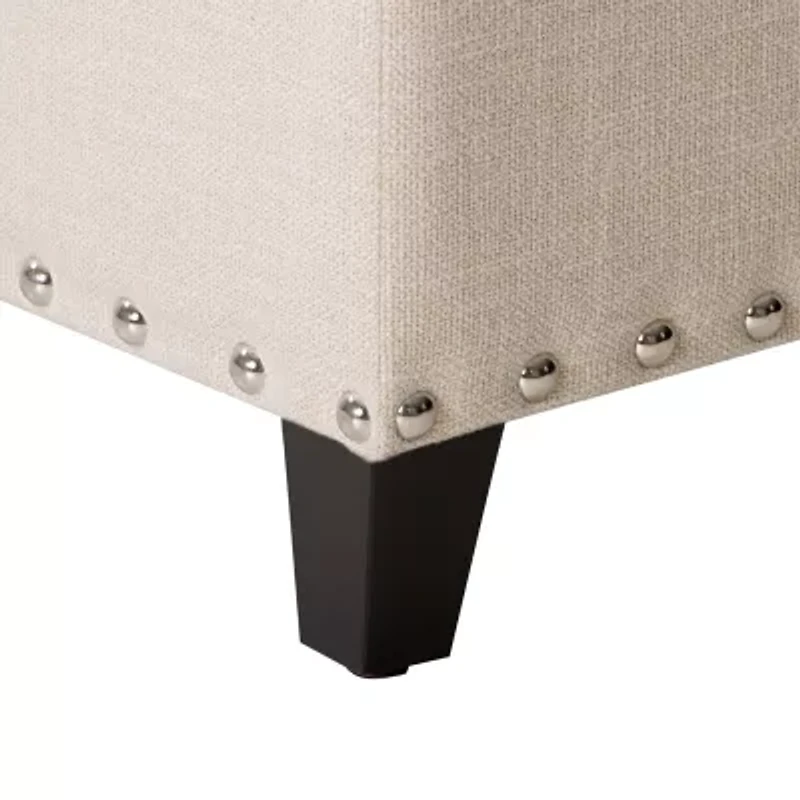 Corliving Boston Living Room Collection Storage Nailhead Trim Bench