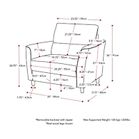 Corliving Georgia Living Room Collection Tufted Upholstered Armchair