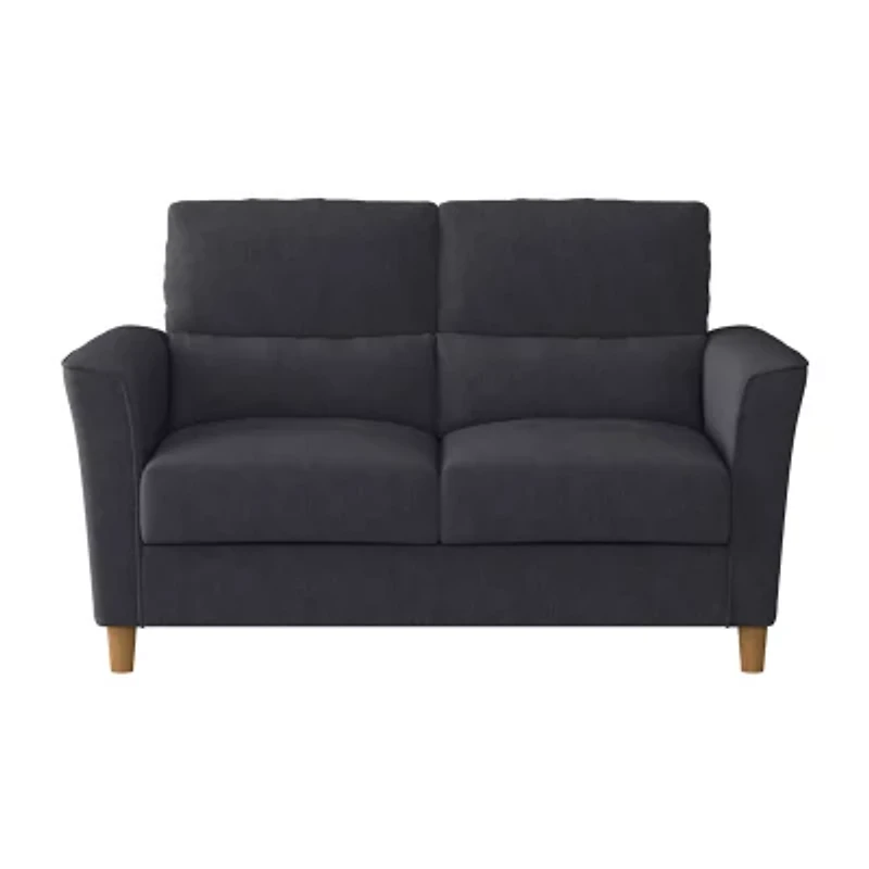 Corliving Georgia Living Room Collection Sharkfin-Arm Upholstered Loveseat