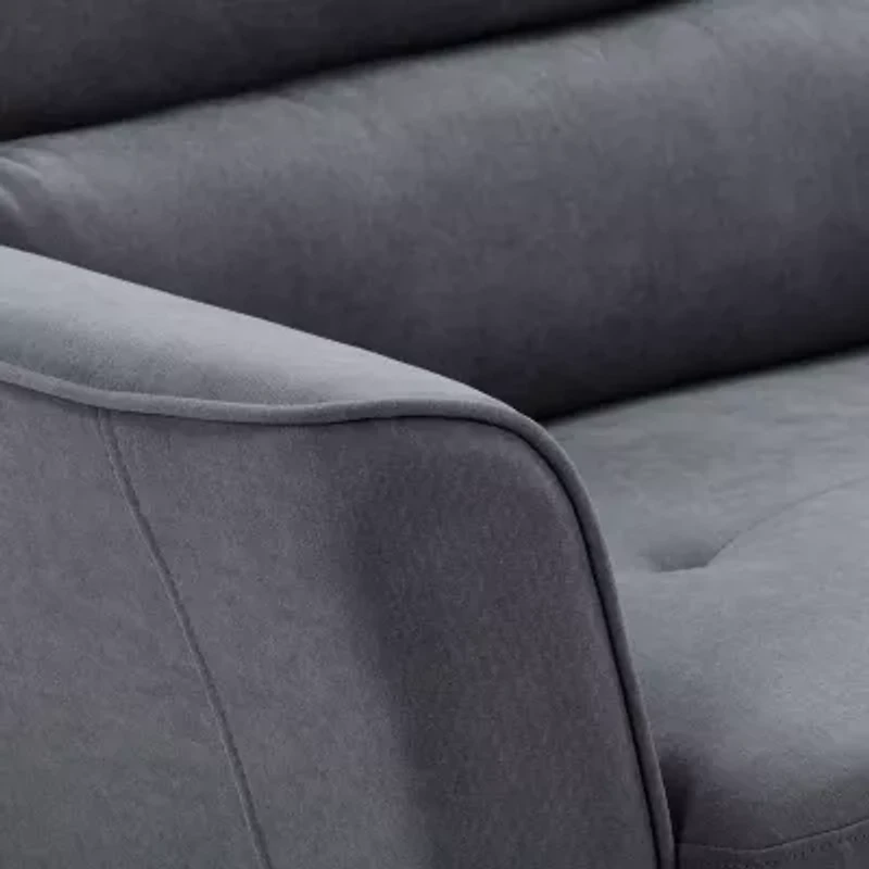 Corliving Georgia Living Room Collection Sharkfin-Arm Upholstered Loveseat