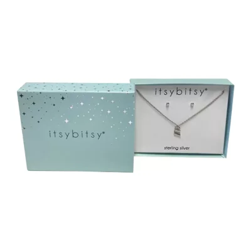 Itsy Bitsy Initial Womens Sterling Silver Hypoallergenic 2-pc. Jewelry Set