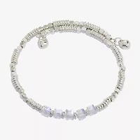 Sparkle Allure Birthstone Womens Red Crystal Pure Silver Over Brass Wrap Bracelet