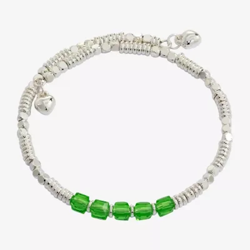 Sparkle Allure Birthstone Womens Red Crystal Beaded Bracelet